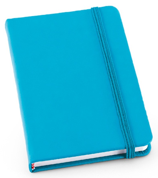 Caderno A6 Meyer Liso 80 folhas com Elástico Azul Claro