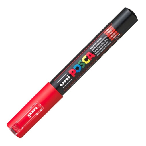 Marcador UNI Posca Pc-1m extra fino 0,7mm vermelho 15