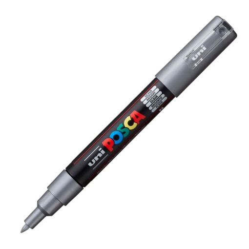 Marcador UNI Posca Pc-1m extra fino 0,7mm prateado 26