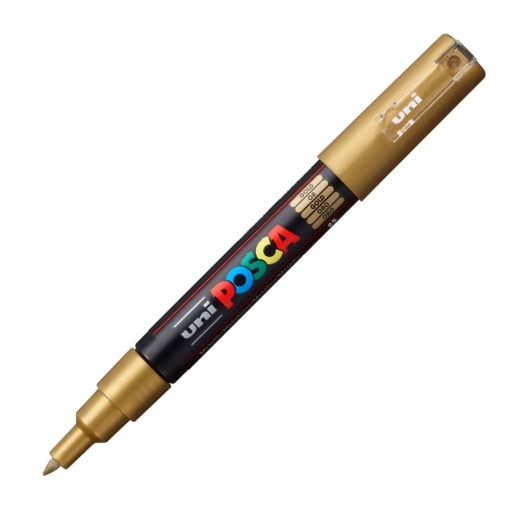 Marcador UNI Posca Pc-1m extra fino 0,7mm dourado 25