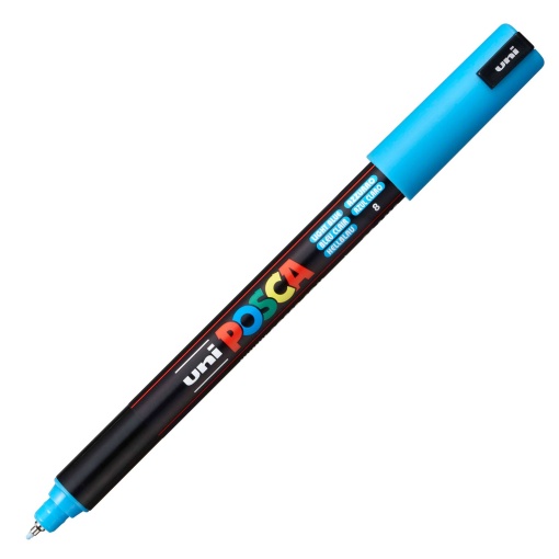 Marcador UNI Posca Pc-1mr extra fino 0,7mm azul claro 8