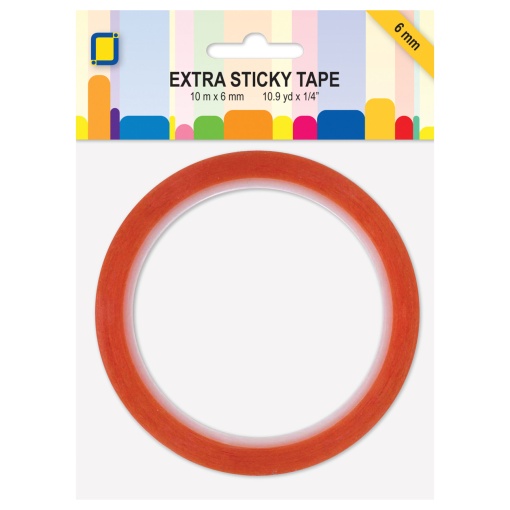 Fita Bi-adesiva 10mx6mm Extra Forte Vermelho Extra Sticky Tape 33186