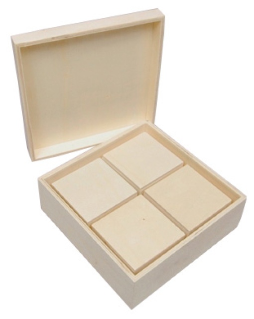 Caixa de Madeira 17x17x8,5cm