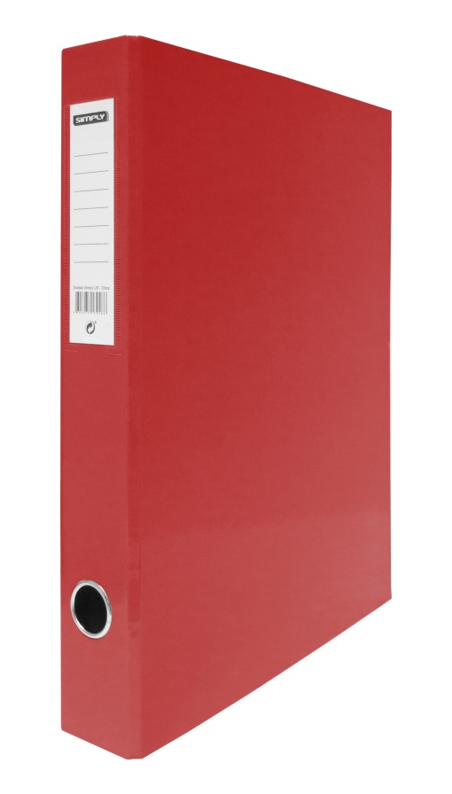 Pasta de Arquivo SIMPLY A4 Comercial lombada de 40mm 2 Argolas Vermelho