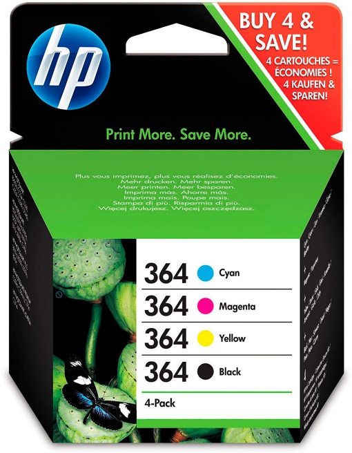 Tinteiro HP 364 Pack 4 Cores J3M82A/SD534EE/N9J73AE 250 Páginas