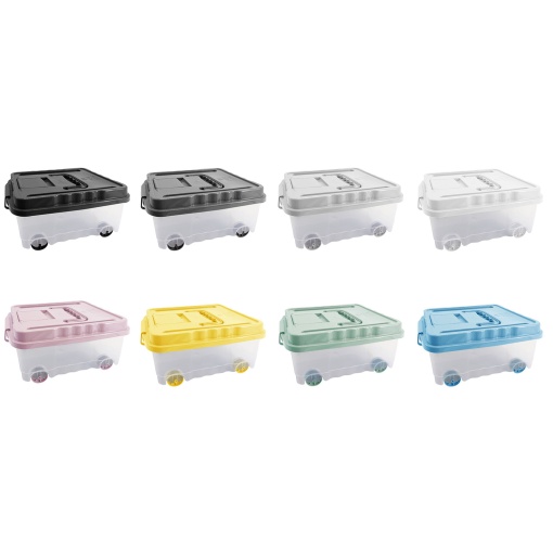 Caixa multiusos KOZZI Mini Box 12 litros com pega e rodas 34,5x26,5x18cm cores sortidas