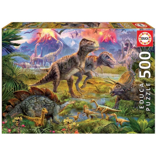 Puzzle EDUCA 500 peças Encontro de Dinossauros