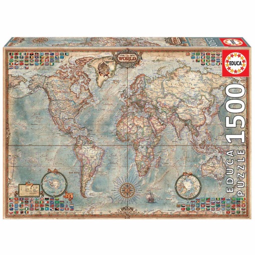 Puzzle EDUCA 1500 peças O Mundo Mapa Político