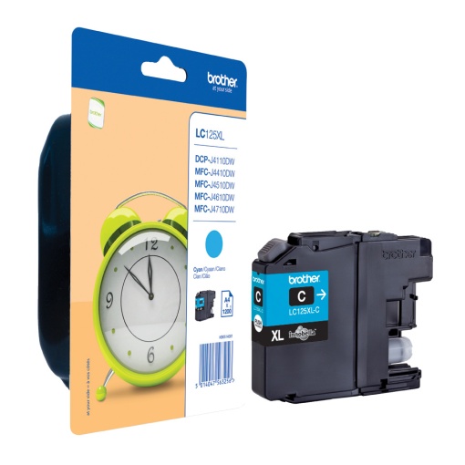 Tinteiro BROTHER LC125XL C Azul MFCJ4410DW/MFCJ4510DW Alta Capacidade 1200 Páginas