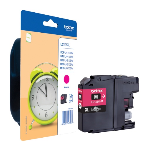Tinteiro BROTHER LC125XL M Magenta MFCJ4410DW/MFCJ4510DW Alta Capacidade 1200 Páginas