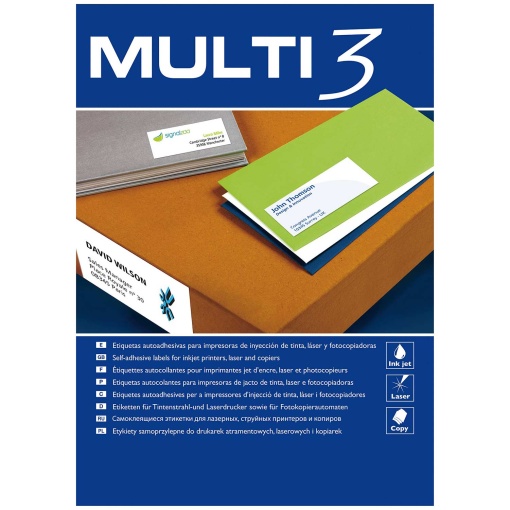 Etiquetas A4 70x16,9mm Branco 100 folhas 5100 unidades MULTI 3