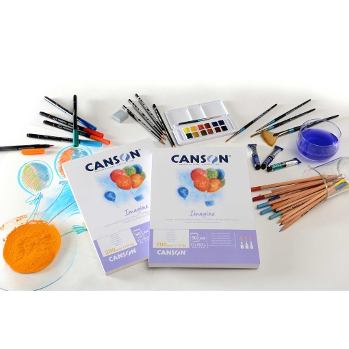 CANSON Imagine mixed media drawing pad, A4, 200g, soft grain, 50 sheets