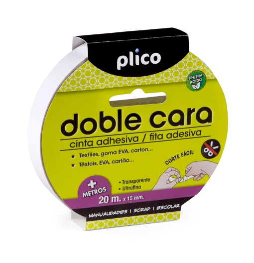 FITA BI-ADESIVA 20MX15MM CORTE SEM TESOURA PLICO 13312