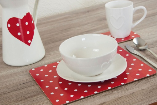 Película Adesiva D-C-FIX 45cmx2m Vermelho com Bolinhas Brancas 346-0627
