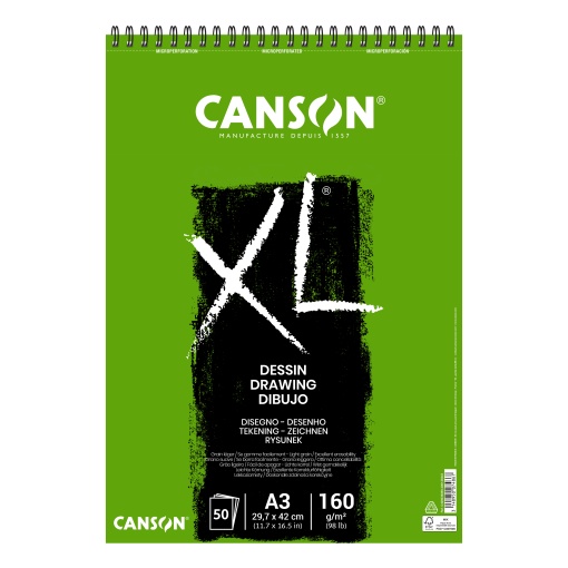 Bloco de Desenho Espiral CANSON XL Dessin A3 160g 50 folhas
