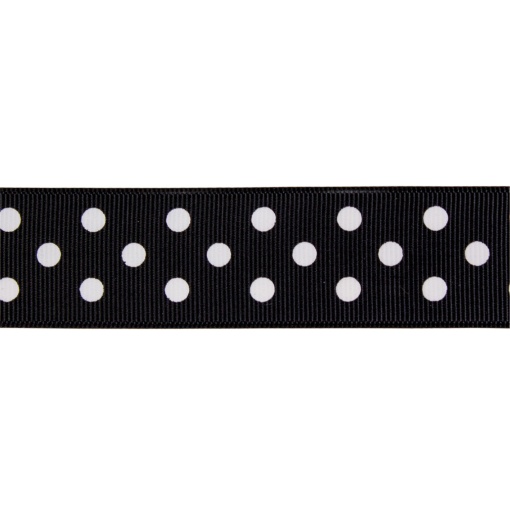 Fita de Tecido STAR Grosgrain 10mmx25m Bolinhas Preto 23