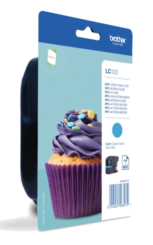 Tinteiro BROTHER LC123 C Azul MFCJ4410DW/MFCJ4510DW 600 Páginas