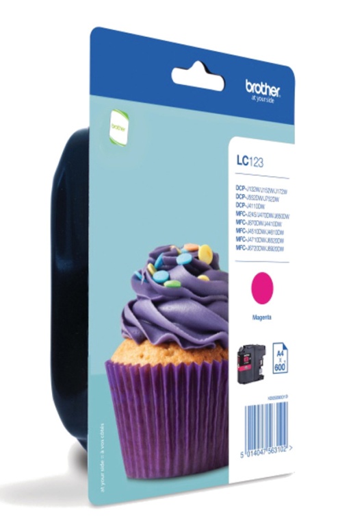 Tinteiro BROTHER LC123 M Magenta MFCJ4410DW/MFCJ4510DW 600 Páginas