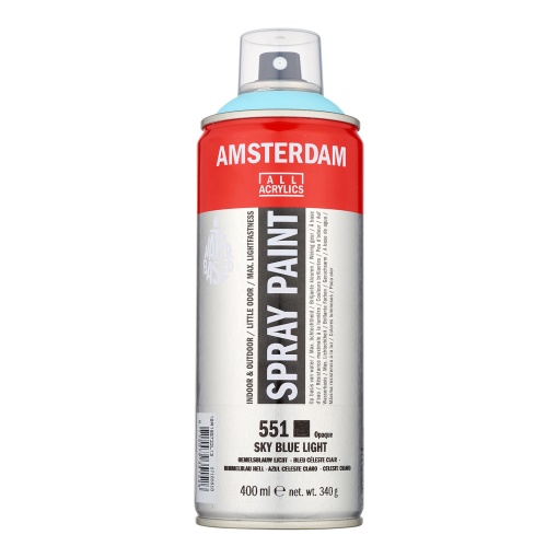 Tinta Spray Acrílica AMSTERDAM Azul Celeste Claro 551 400ml