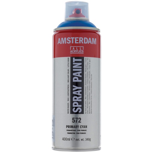 Tinta Spray Acrílica AMSTERDAM Azul Ciano Primário 572 400ml