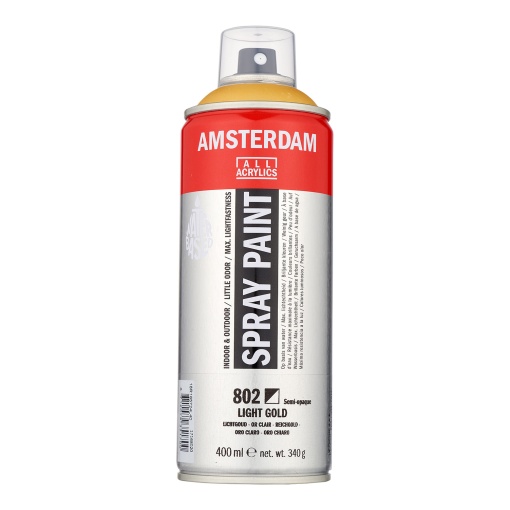 Tinta Spray Acrílica AMSTERDAM Ouro Claro 802 400ml