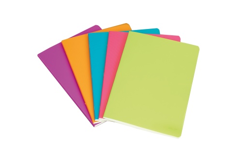 Caderno A5 Capa Plástica Agrafado ANCOR CLASSIC STRIPES LISO CORES VIVAS 48 folhas 90g Sortido