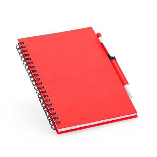 Caderno 125x180mm Espiral Rothfuss Pautado 80 folhas Vermelho com Esferográfica