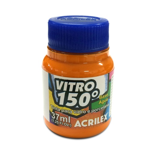 Pintura para vidrio Acrilex Vitro 150º naranja, 37 ml
