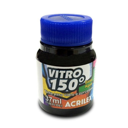 Tinta para Vidro ACRILEX Vitro 150º Preto 520 37ml