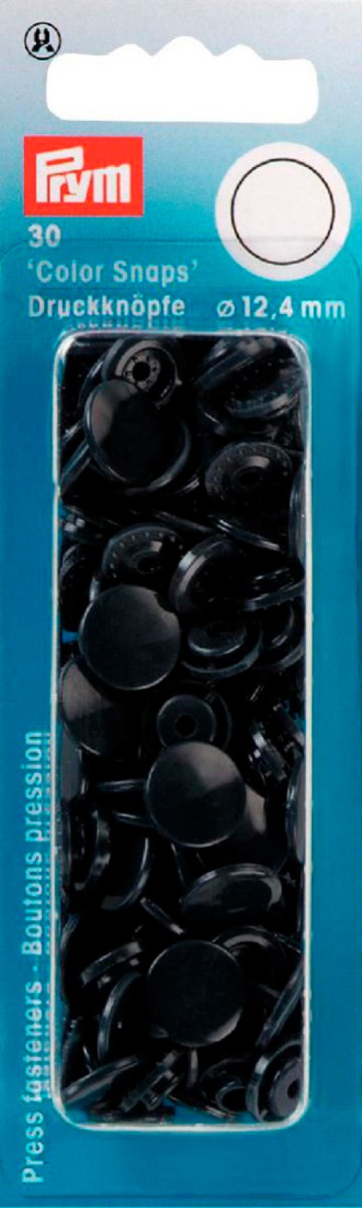Botões de Pressão Plásticos 12,4mm Azul Marinho com 30 unidades PRYM