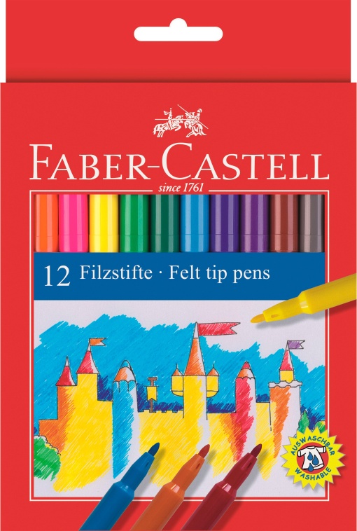Canetas de Feltro FABER-CASTELL com 12 Cores