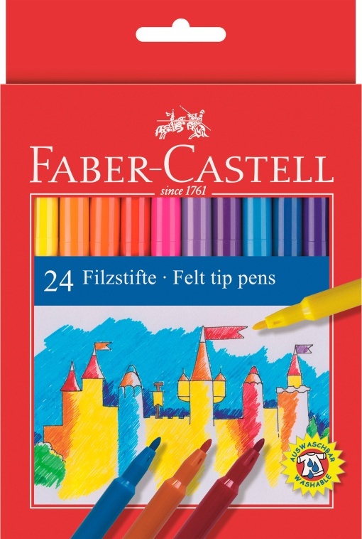 Canetas de Feltro FABER-CASTELL com 24 Cores