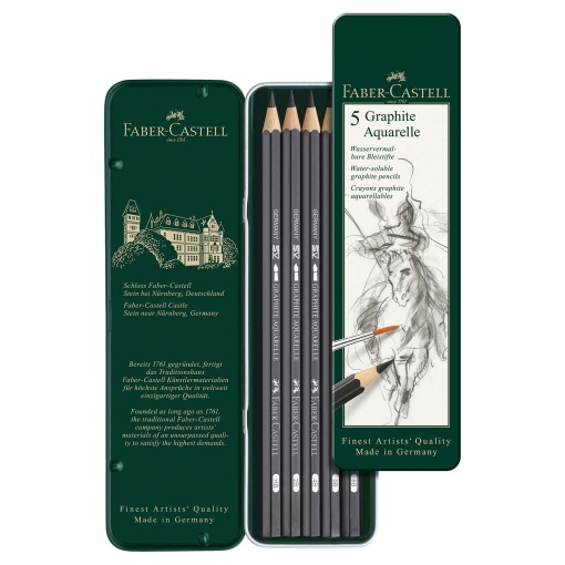 Lápis Grafite FABER-CASTELL Aquarelle (5 unidades)