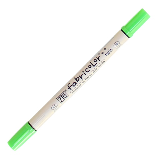 Brush Pen para Tecido ZIG Fabricolor 2 Pontas Verde Fluo