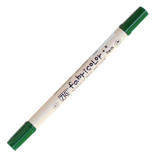 Brush Pen para Tecido ZIG Fabricolor 2 Pontas Verde