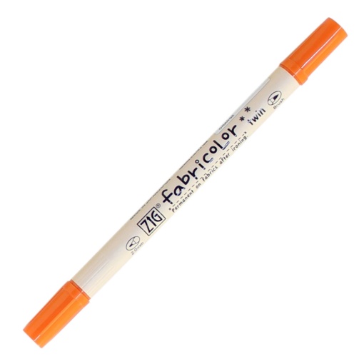 Brush Pen para Tecido ZIG Fabricolor 2 Pontas Laranja
