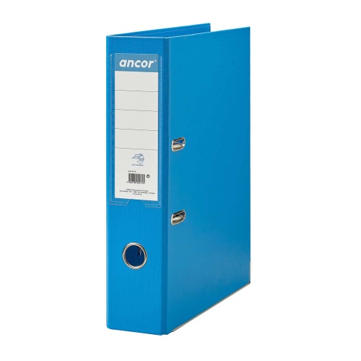 Pasta de Arquivo ANCOR Avalon A4 Comercial lombada de 80mm 2 Argolas Azul Claro