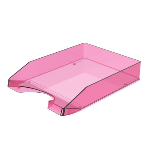 Tabuleiro de Secretária Plástico Translúcido Rosa
