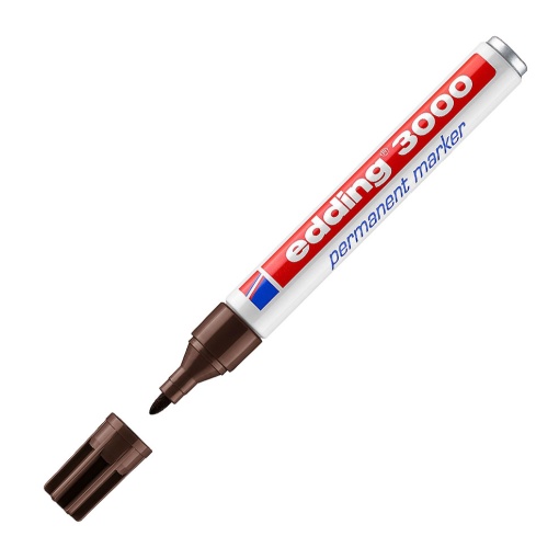 Marcador permanente EDDING 3000 1,5-3mm castanho escuro