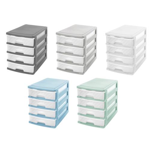 Gaveta multiusos KOZZI A4 34x25x32cm - 4 unidades cores sortidas