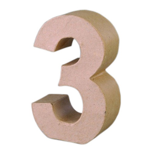 Número papel maché EF 3 17cm
