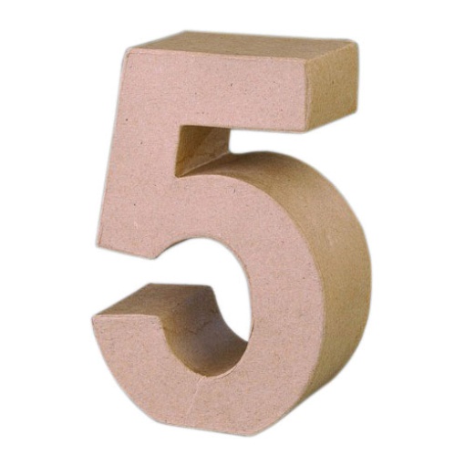 Número papel maché EF 5 17cm