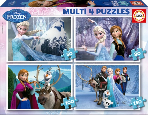 Puzzle EDUCA 50-80-100-150 peças progressivo FROZEN 16173