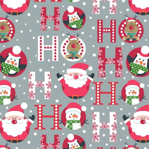 Papel de embrulho JOL Natal 70x100cm Ho ho ho