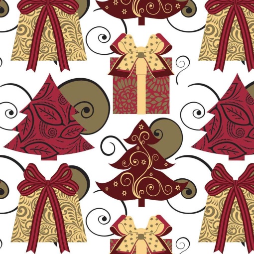 Papel de embrulho JOL Natal 70x100cm presentes e árvores de Natal