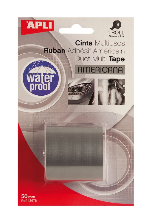 Fita Adesiva Multiusos 5mx50mm Cinza APLI 13678