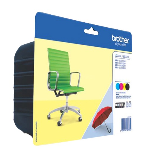 Tinteiro BROTHER LC229XL VALBP Pack 4 Cores MFCJ5620DW/JC5320DW Alta Capacidade 2400 Páginas