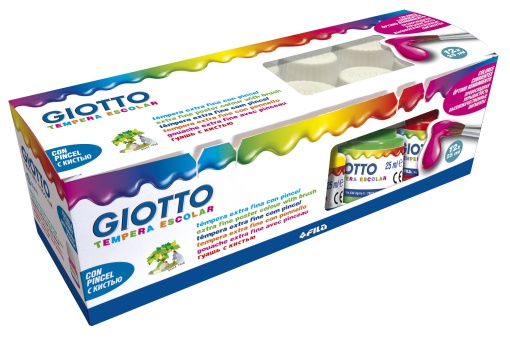 Guache GIOTTO com 12 unidades 25ml + pincel