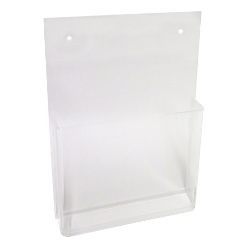 Porta-folhetos de Parede Acrílico 10,5x21,5cm Vertical com Caixa e Furos
