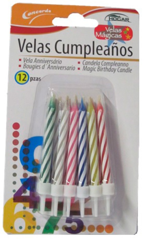 Vela de Aniversário Mágica 12 unidades